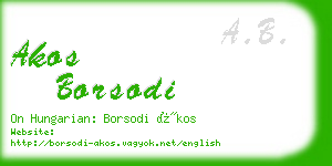 akos borsodi business card